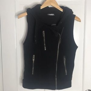 Brand new black fleece moto vest